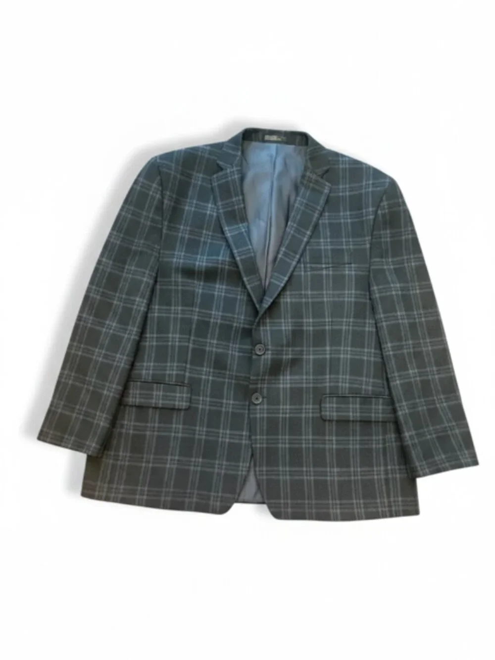 100% Wool Windowpane-Michael Kors Sport Coat/Blazer-Blue/Gray Sz 48R